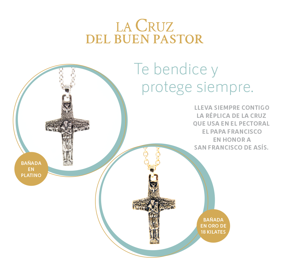 Cruz Buen Pastor Platino - Imagen 3