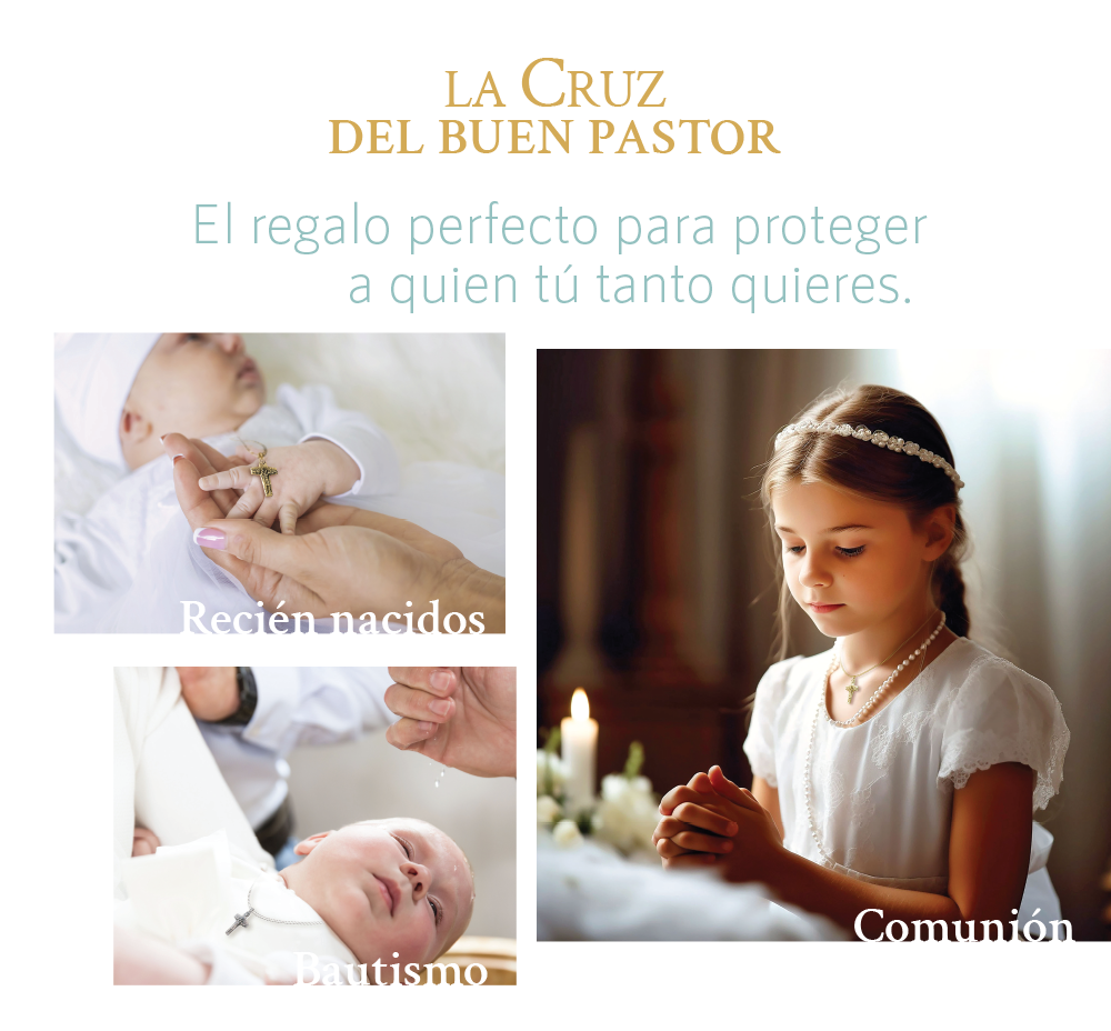 Cruz Buen Pastor Platino - Imagen 2